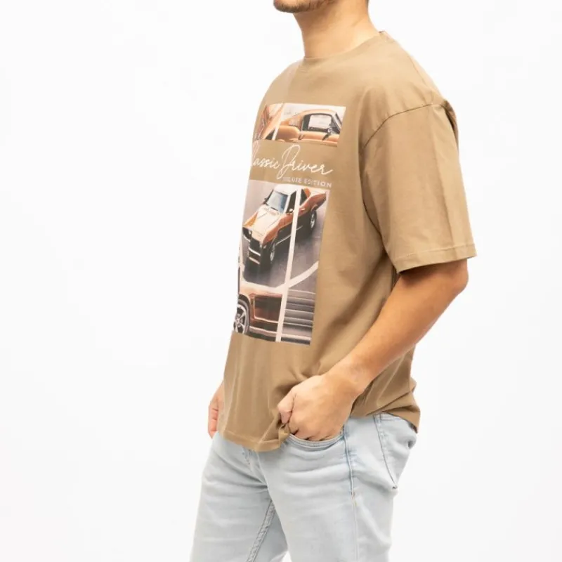 Clearance Tee shirt imprimé voiture classic driver Homme Homme Tee Shirt