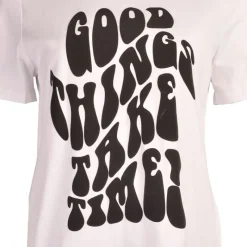 Outlet Tee shirt Jada imprimé Good things take time Femme Femme Haut, Chemise|Tee Shirt