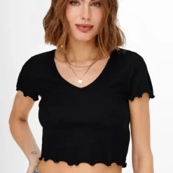 Best Tee shirt kika crop top col v Femme Femme Tee Shirt|Haut, Chemise