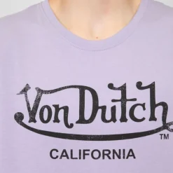 Outlet Tee shirt Lila coton chiné logo noir délavé Homme Homme Tee Shirt