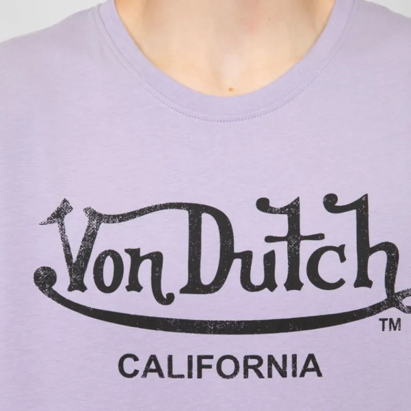 Outlet Tee shirt Lila coton chiné logo noir délavé Homme Homme Tee Shirt