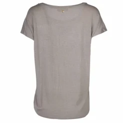 Online Tee shirt liseré doré fluide à manches courtes Femme Femme Tee Shirt|Haut, Chemise