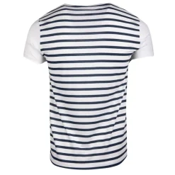 Sale Tee shirt macnhes courtes marinière mupy Homme Homme Tee Shirt