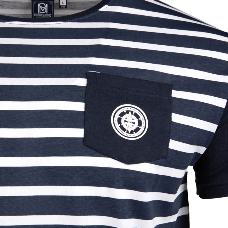 New Tee shirt macnhes courtes marinière mupy Homme Homme Tee Shirt