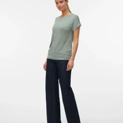 Clearance Tee shirt maille Brianna col rond Femme Femme Haut, Chemise|Tee Shirt