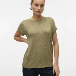 Best Tee shirt maille chiné Brianna manches retroussées Femme Femme Haut, Chemise|Tee Shirt