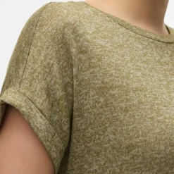 Best Tee shirt maille chiné Brianna manches retroussées Femme Femme Haut, Chemise|Tee Shirt