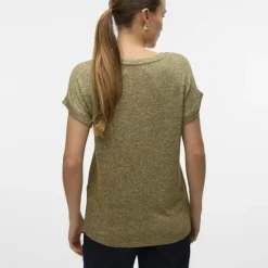 Best Tee shirt maille chiné Brianna manches retroussées Femme Femme Haut, Chemise|Tee Shirt