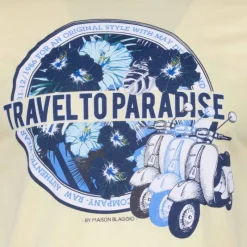 Clearance Tee shirt manches courtes imprime coton doux Paradise margot assor 24 Homme Homme Tee Shirt