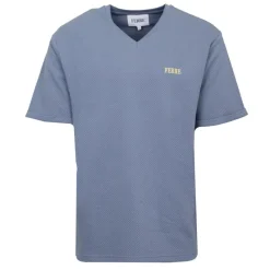 Best Tee shirt manches courtes col V texturé avec logo Homme Homme Tee Shirt