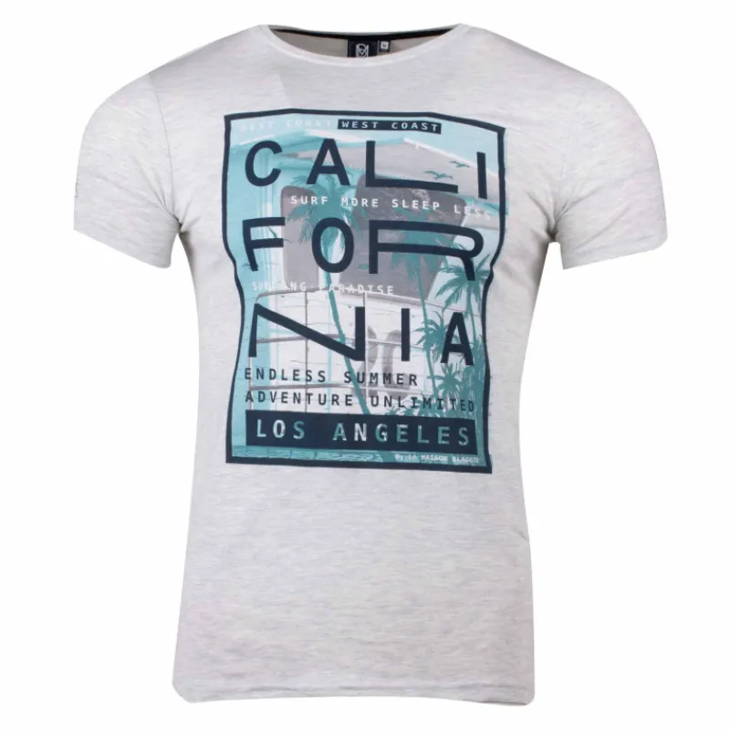 Clearance Tee shirt manches courtes imprime coton doux Californie martial assor 24 Homme Homme Tee Shirt