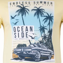 Discount Tee shirt manches courtes imprime coton doux Los Angeles mao assor 24 Homme Homme Tee Shirt