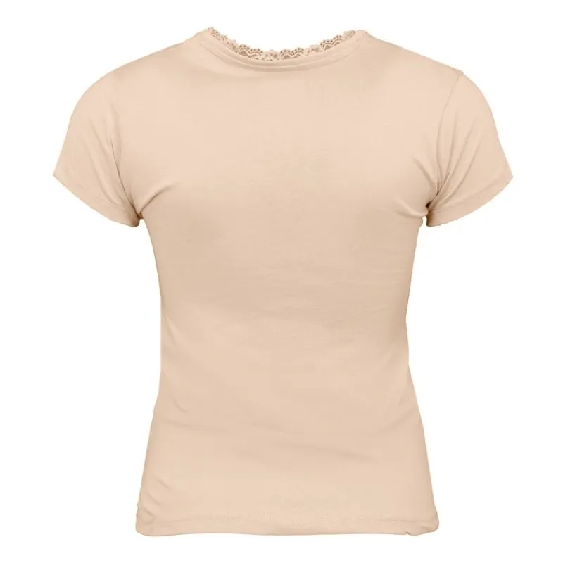 Discount Tee shirt manches courtes col V dentelles lona Femme Femme Tee Shirt|Haut, Chemise