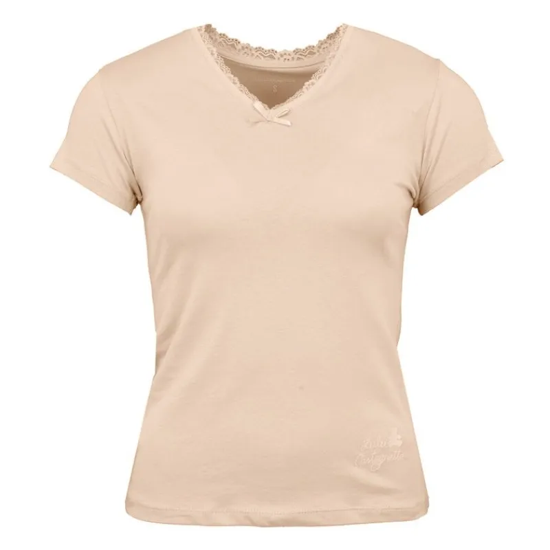 Discount Tee shirt manches courtes col V dentelles lona Femme Femme Tee Shirt|Haut, Chemise
