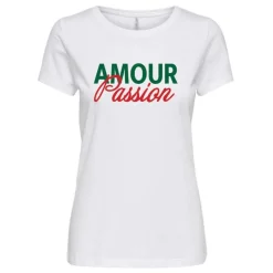 Discount Tee shirt manches courtes en coton amour passion Femme Femme Haut, Chemise