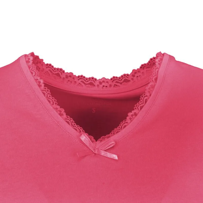 Discount Tee shirt manches courtes col V dentelles lona Femme Femme Tee Shirt|Haut, Chemise