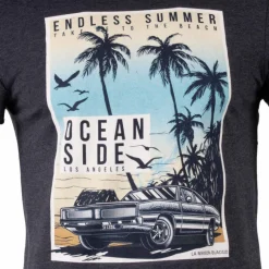 Clearance Tee shirt manches courtes imprime coton doux Los Angeles mao assor 24 Homme Homme Tee Shirt