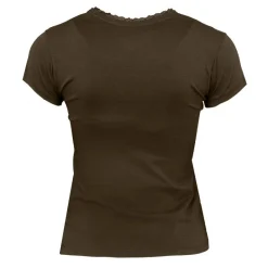 Online Tee shirt manches courtes col V dentelles lona Femme Femme Tee Shirt|Haut, Chemise