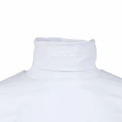 Sale Tee shirt manches longues col roulé logo 95% coton Femme Femme Haut, Chemise|Tee Shirt