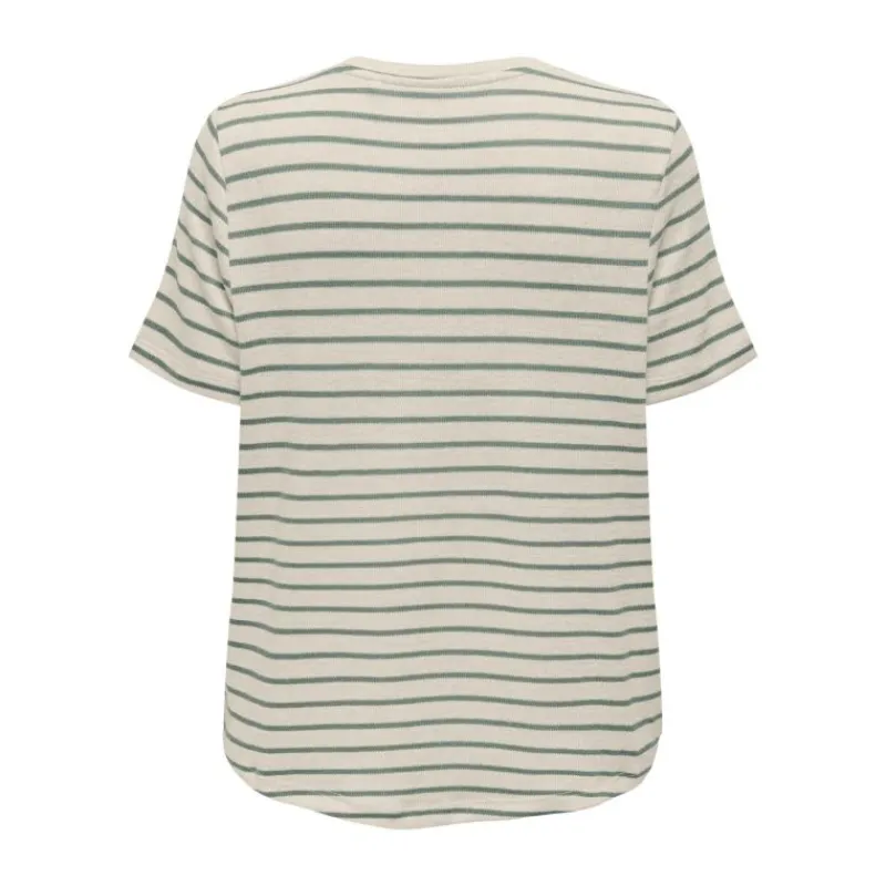 New Tee shirt Manu rayé col v maille Femme Femme Tee Shirt|Haut, Chemise