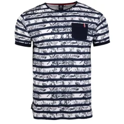 Hot Tee shirt motif marinière manches courtes mauricio Homme Homme Tee Shirt