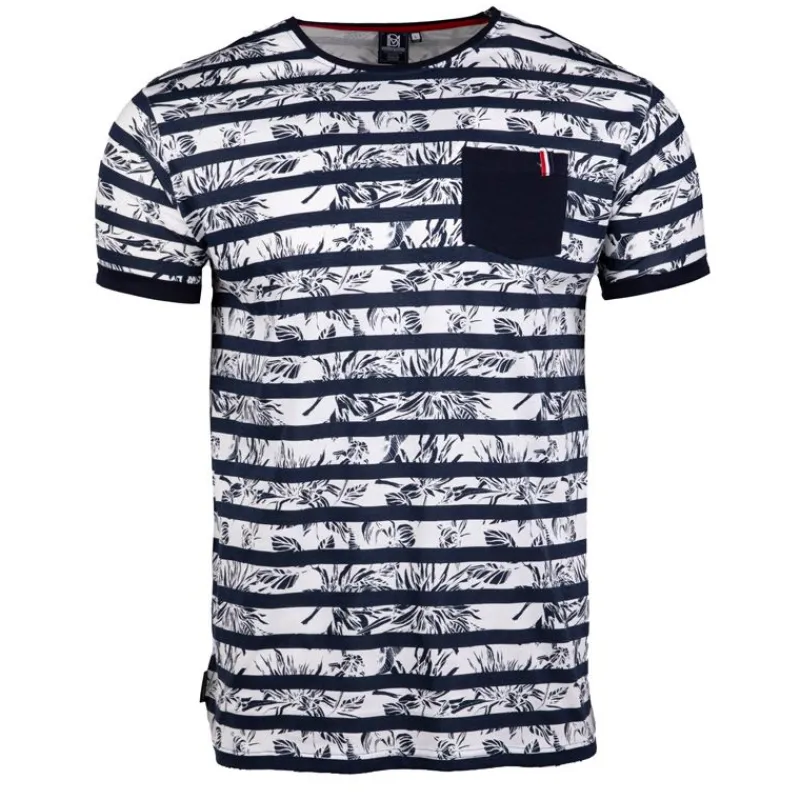 Hot Tee shirt motif marinière manches courtes mauricio Homme Homme Tee Shirt