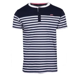 New Tee shirt murphy marinière avec col boutonné Homme Homme Tee Shirt