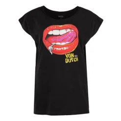 Hot Tee shirt imprimé lèvres devant Femme Femme Haut, Chemise|Tee Shirt
