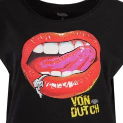 Hot Tee shirt imprimé lèvres devant Femme Femme Haut, Chemise|Tee Shirt