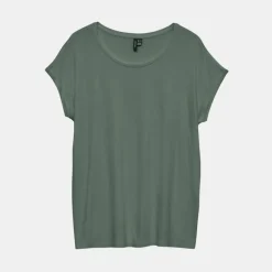 Clearance Tee shirt regular fluide fosia col rond Femme Femme Tee Shirt|Haut, Chemise