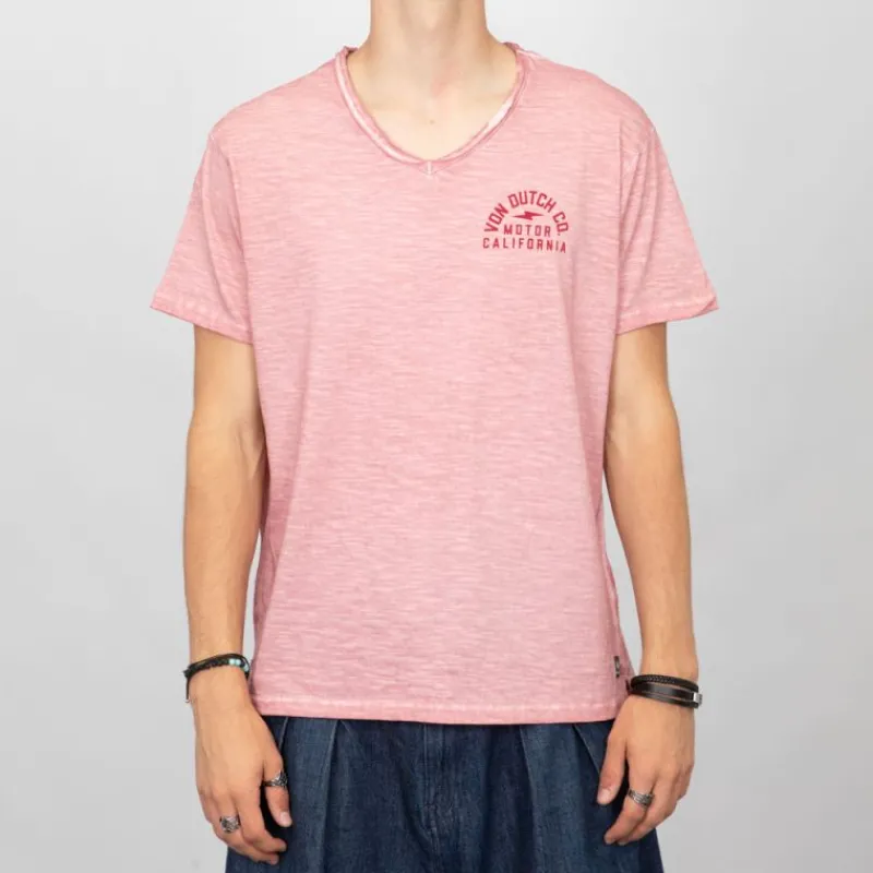 Sale Tee shirt coton chiné col V Homme Homme Tee Shirt