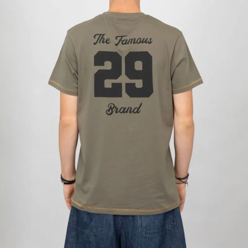 Hot Tee shirt The Famous 29 brands avec surpiqures jaunes Homme Homme Tee Shirt