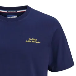 Outlet Tee shirt uni col ras de cou coton imprimé texte Homme Homme Tee Shirt