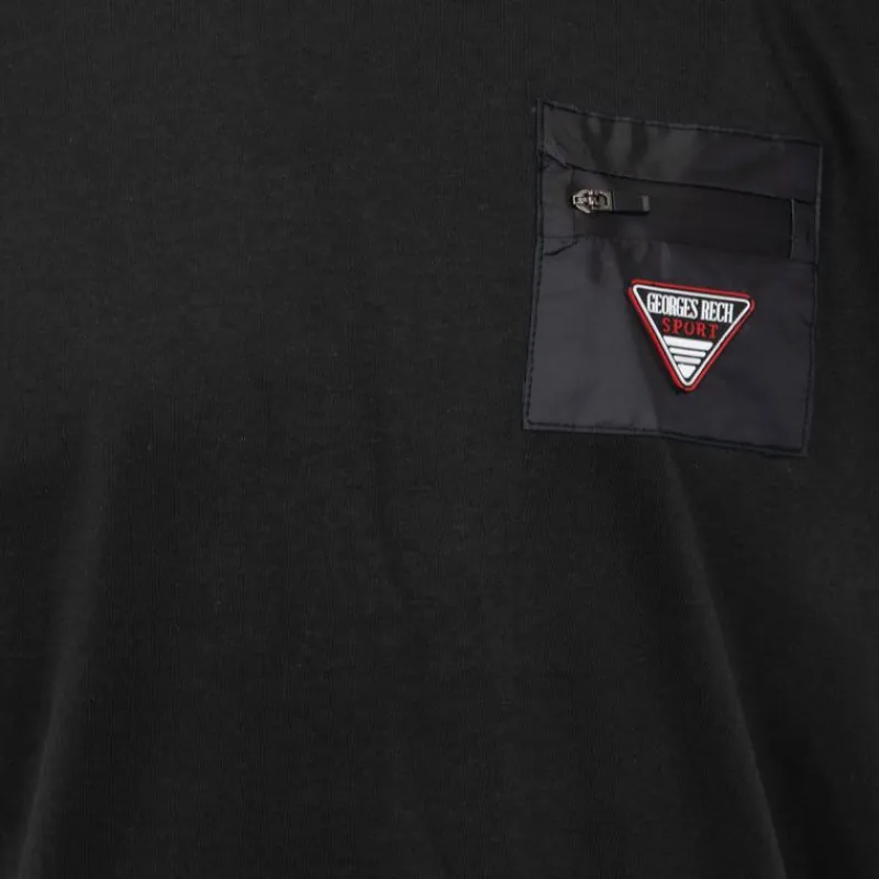 Clearance Tee shirt uni coton avec carré coloré Homme Homme Tee Shirt