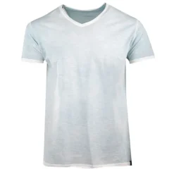 Hot Tee shirt uni délavé col V Homme Homme Tee Shirt