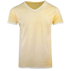 Clearance Tee shirt uni délavé col V Homme Homme Tee Shirt