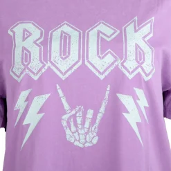 Hot Tee shirt uni imprimé Rock Femme Femme Haut, Chemise|Tee Shirt