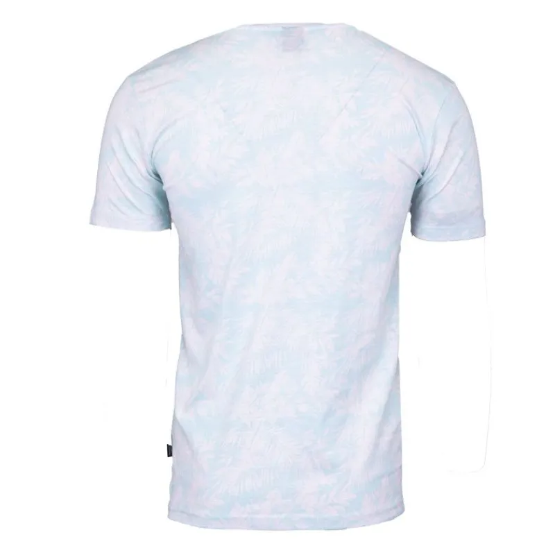 Outlet Tee shirt uni menson-b avec imprimé feuilles Homme Homme Tee Shirt