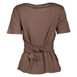 Outlet Tee shirt uni nœud au dos Femme Femme Tee Shirt|Haut, Chemise