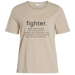 Outlet Tee shirt visybilla inscription fighter en coton biologique Femme Femme Haut, Chemise|Tee Shirt