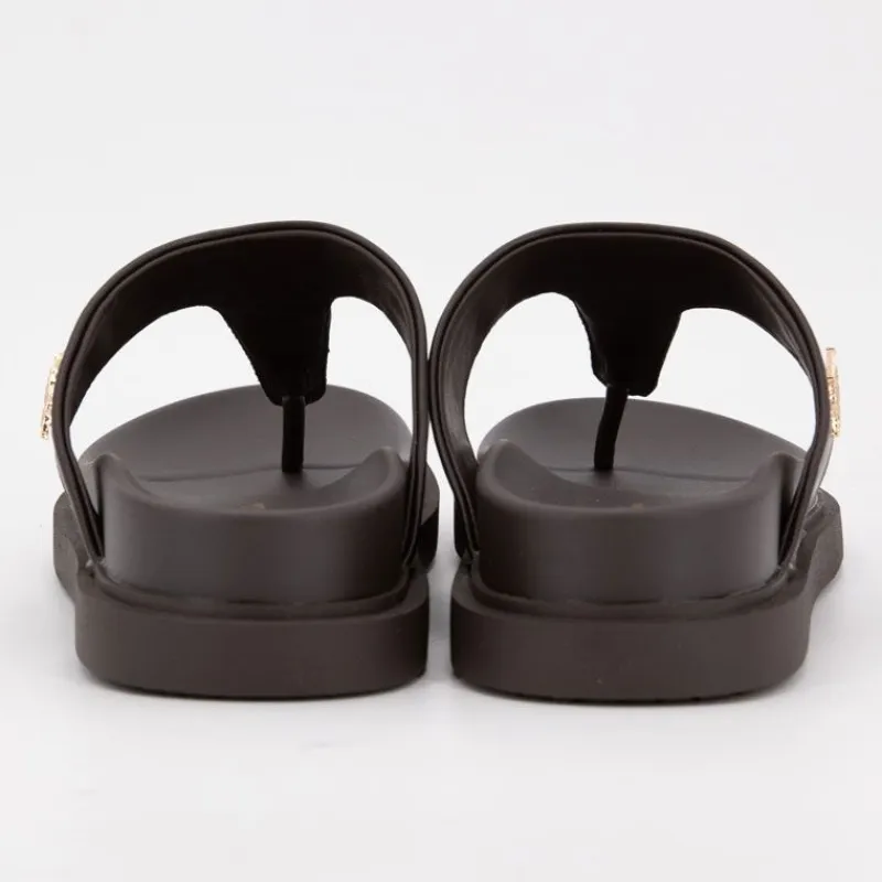 Hot Tong turtledove kary cuir semelle confort Femme Femme Tongs, Mules