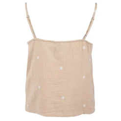 Best Top à bretelles brodé gaze de coton Femme Femme Haut, Chemise|Tee Shirt