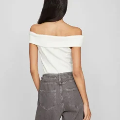 Hot Top coton sahia black épaules dénudées Femme Femme Tee Shirt|Haut, Chemise