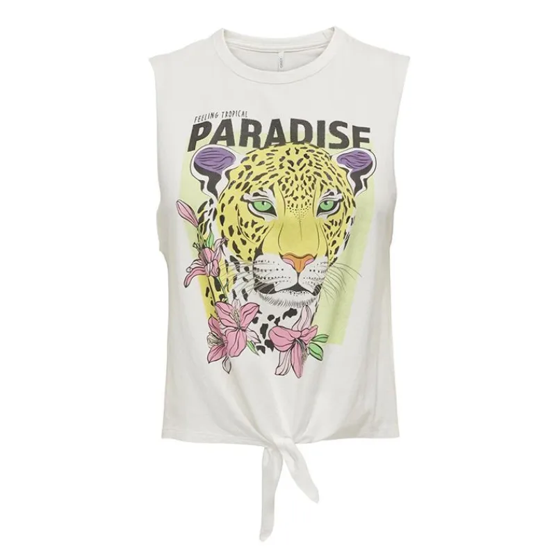 Discount Top court imprimé paradise avec noeud Femme Femme Haut, Chemise|Tee Shirt