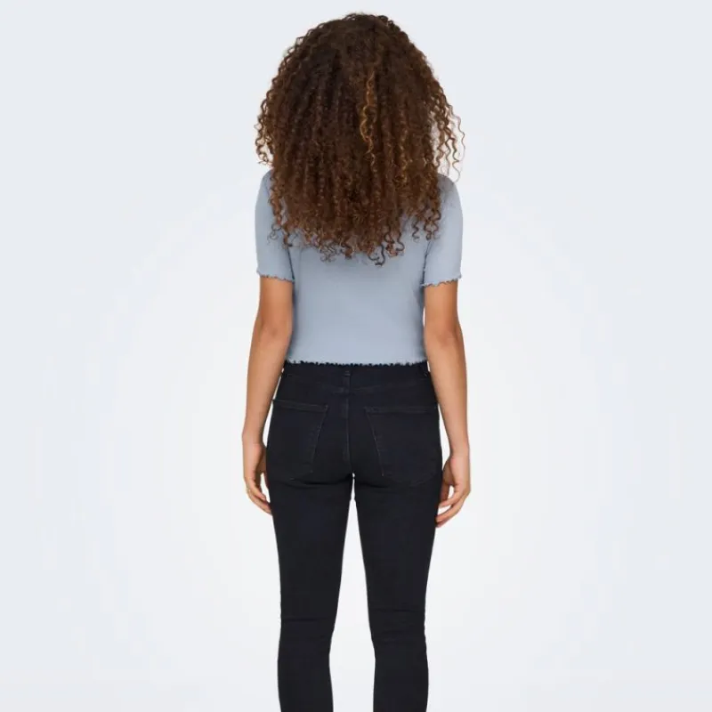 Top crop betty col v manches courtes Femme Femme Haut, Chemise