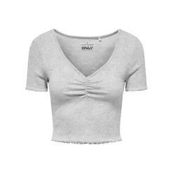 Sale Top crop betty col v manches courtes Femme Femme Haut, Chemise
