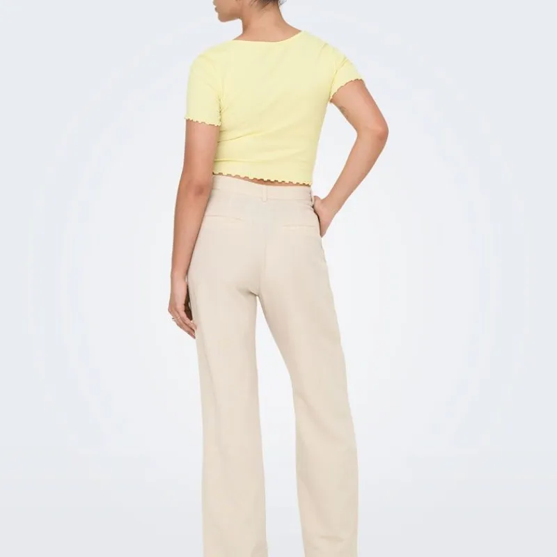 Top crop betty col v manches courtes Femme Femme Haut, Chemise