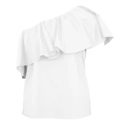 Hot Top ivoire tilly col asymétrique Femme Femme Haut, Chemise