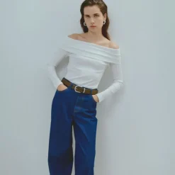 Discount Top ommi black épaules dénudées Femme Femme Haut, Chemise|Tee Shirt