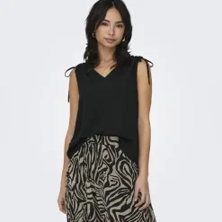 Online Top sans manches avec détail sur les épaules Femme Femme Haut, Chemise